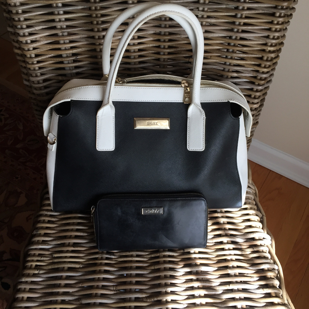 DKNY Two-tone (B&W) Classic Purse
